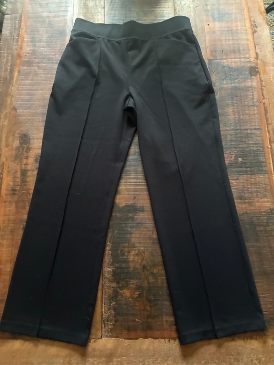 Talbots Pants - Talbots Black Ponte Pull-On Pants Large Regular